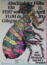 Floh De Cologne, Süverkrüp, 3 Tornados, Poster Plakat, Konzert, 1983, Kieser
