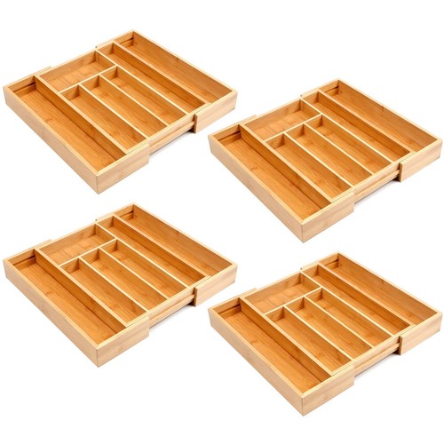 4er set besteckeinsatz bambus - set,