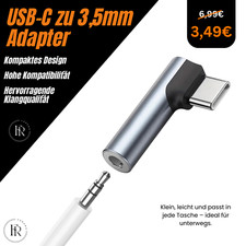 USB C auf zu Aux 3,5mm Klinke Buchse Kopfhörer Mikrofone Audio Adapter Kabel