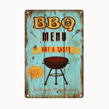 Bild Retro Blechschild BBQ