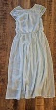 Kleid hellblau Lochstickerei