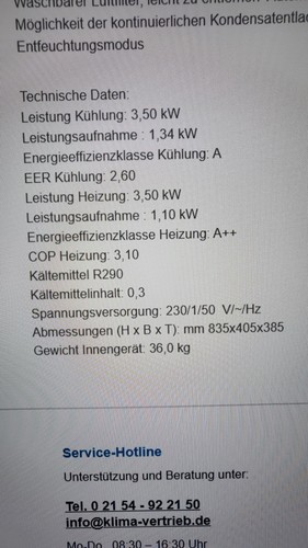 Raumklimagerät argo typ milo - argo,
