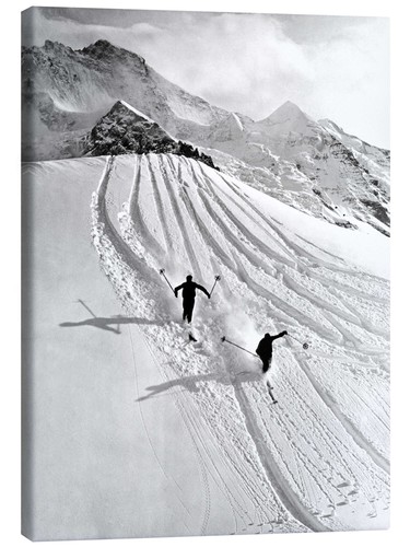 Leinwandbild ski abfahrt - leinwandbild, in