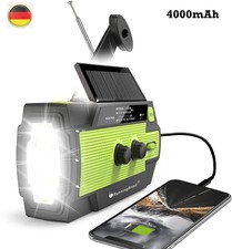Solar Radio Handkurbel Notfall Radio AM/FM USB Dynamo LED Taschenlampe 4000mAh