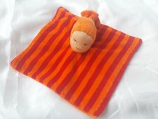 Schmusetuch gestreift rot orange Kuscheltuch Schnuffeltuch Waldorf Puppe Wichtel