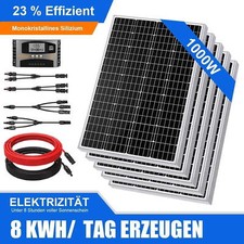 Komplettset 1000 Watt Solarmodul Laderegler Photovoltaik Solaranlage Solar Set