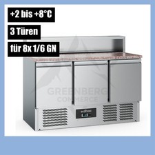 NEU Pizzatisch Pizzakühltisch Belegstation mit Granitplatte 8x1/6 GN Gastronomie