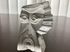 Modern Art Kubistische Miniatur Glasfigur Signiert Art Deco Stil Vintage