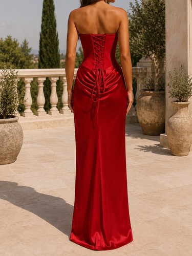 Elegantes langes kleid schlitz - elegantes,