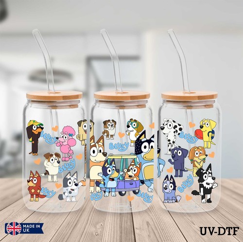 Bluey dtf aufkleber 16oz - uv,