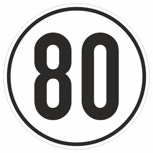 Kmh aufkleber nach - 80,