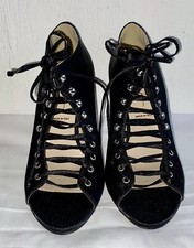 Neu Miss Sixty Pumps Barbie Style 💕🩷👠 Peep Toe Schwarz High Heels Schnür