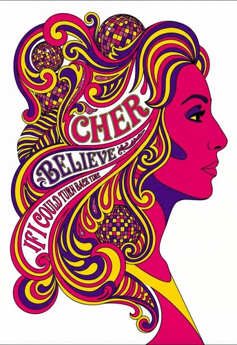 Cher retro psychedelic - retro,