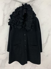 Boris Industries Fleece Mantel Jacke Blumenkragen Größe OS ca 48-50