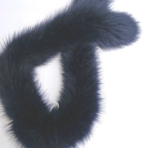 Fur scarf collar blue - , fox