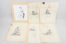 N92S41- 6x Zeichnung weiblicher Akt 5x monogr. SA dat. 1962 1x undeutlich sign.
