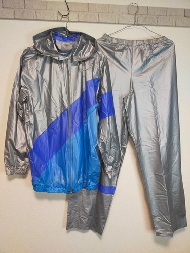 Retro blau und silber pvc - silber,