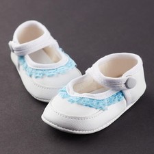 schuhe weiß blau 98mm puppe