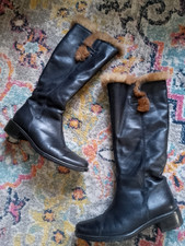 Echtlederstiefel Italy 37 mit Fell gefüttert schwarz