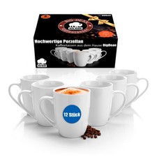 12x Kaffeebecher Teetasse Tassen 300ml aus hochwertigem echtem Porzellan
