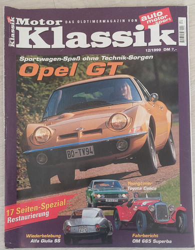 Motorklassik opel gt - 12/99:,