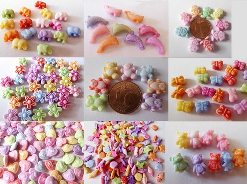 100x acrylperle teddy bär - acrylperle,