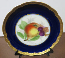 Rosenthal Obstteller Prunkteller Kobalt Ätzgold Obstmotiv