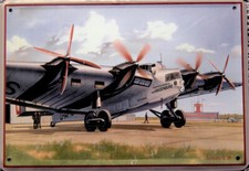 Blechpostkarte, 14,5 x 10 cm, Lufthansa Flugzeug, von Hindenburg, neu,  top -63-