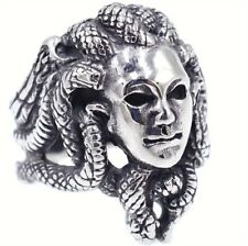 MEDUSA KOPF SCHLANGEN RING Fingerring TOTENKOPF SKULL Edelstahl Gr.: 11