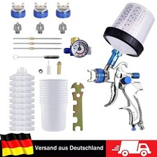 HVLP Lackierpistole Spritzpistole Kits, Profi Farbsprühsystem mit 3 Düsen DE