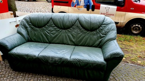 Longlife ledersofa grün - ledersofa, in