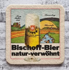1985 Bischoff Bier Donnersberg verwöhnt Schutz Natur Bierdeckel Reklame Deko alt
