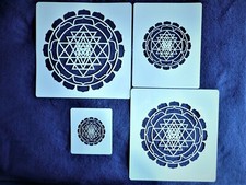 Sri Yantra Schablone einzeln oder 4 Stück Set 10cm - 27cm