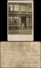 Ansichtskarte Hamburg Hausfassade 1914  gel. Rollstempel