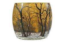 DAUM Nancy Jugendstil Art Nouveau Glas Vase paysage d' hiver ° beschädigt !!
