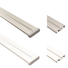Gardinenschienen 2-läufig weiß oder silber Aluminium Vorhangschienen