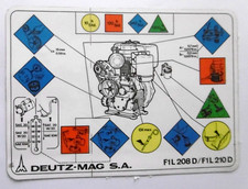 Service-Aufkleber Deutz MAG S.A. KHD Motor F1L 208 D / F1L 210 D Zeichnung 70er