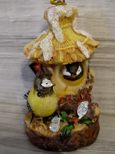 Christbaumschmuck-Meisen im Vogelhaus--Winter Vogel-Baum Hänger--ca.10 cm *