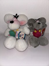 2x Diddl Stofftier ca. 35 cm / 25cm Plüschtier Diddl Maus geht zum Baden