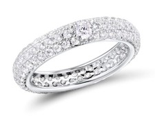 925 Silberring mit Zirkonia Steinen Weiss ganz umlaufend