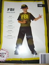 FBI Agent Kinder Jungen Gr.116 Polizist Spezialeinheit Kostüm Set Fasching Karne