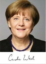 ANGELA MERKEL Autogramm Karte
