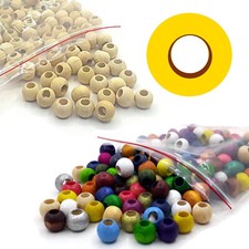 Holzperlen Grossloch Roh Farbigholz 8/10/12 mm Kugel Oval Schmuck Basteln Wahlen