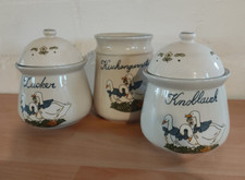 3 Porzellan Vorratsdosen mit Gänse Motiv - Madarin Stoneware