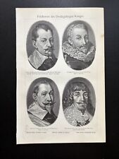 antike Grafik Persönlichkeiten: Feldherren 30jähriger Krieg Wallenstein u.a.