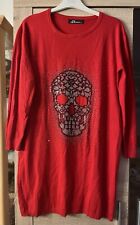 Pulli in rot von CC Fashion mit Glitzer Skull Neu ohne Etikett Gr. ca. 42/44