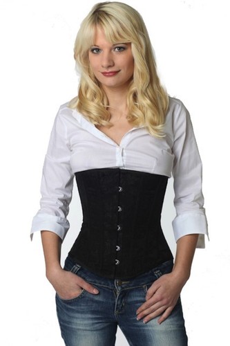 Korsett corsage brokat schwarz - korsett,
