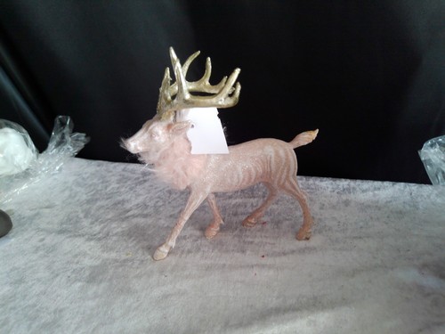 Deko-Figur/Hirsch/rosa&gold/ne