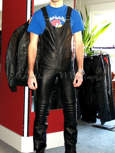 Leder-Latzhose