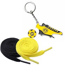 BVB Schlüsselanhänger Einkaufschip & Öffner + 2 Paar Fan-Schnürsenkel